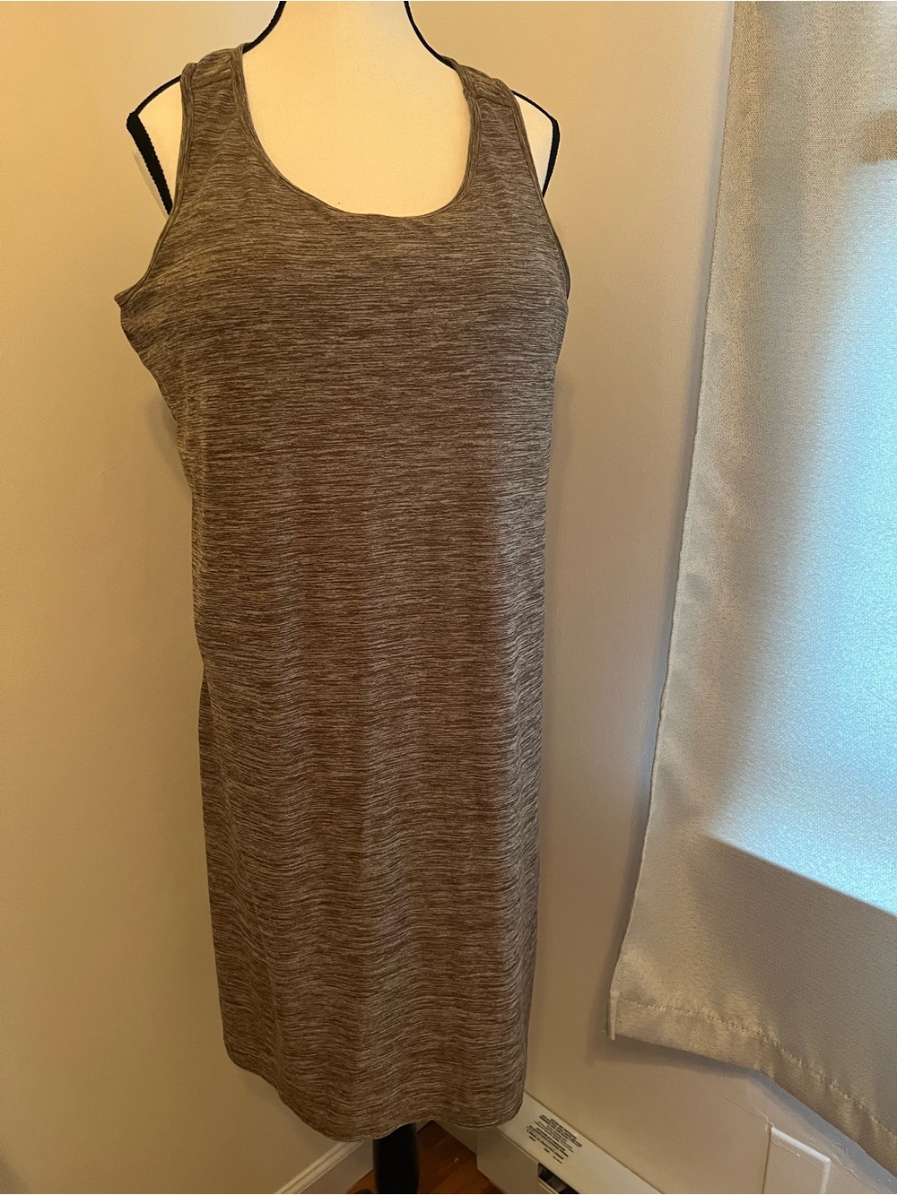 Sleeveless Midi Tank Dress in Heather Taupe